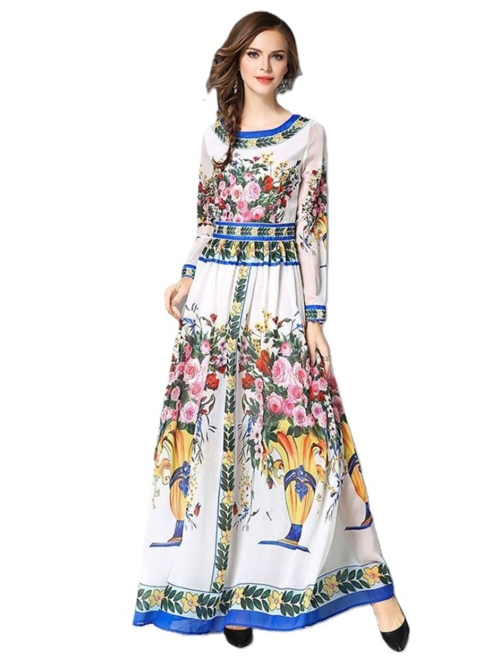 Vicky and Lucas Multicolor Floral Maxi Dress NWT